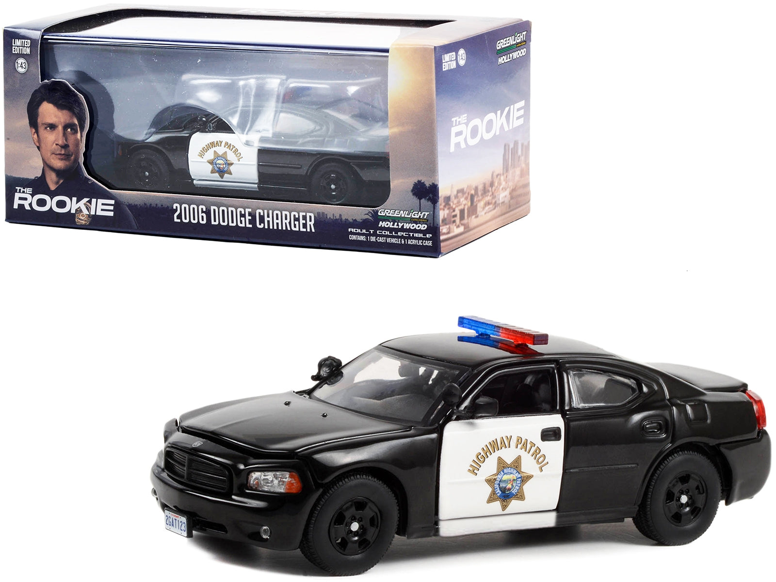 2006 Dodge Charger Police CHP (California Highway Patrol) Black "The Rookie" (2018-Current) TV Series 1/43 Diecast Model Car by Greenlight Greenlight