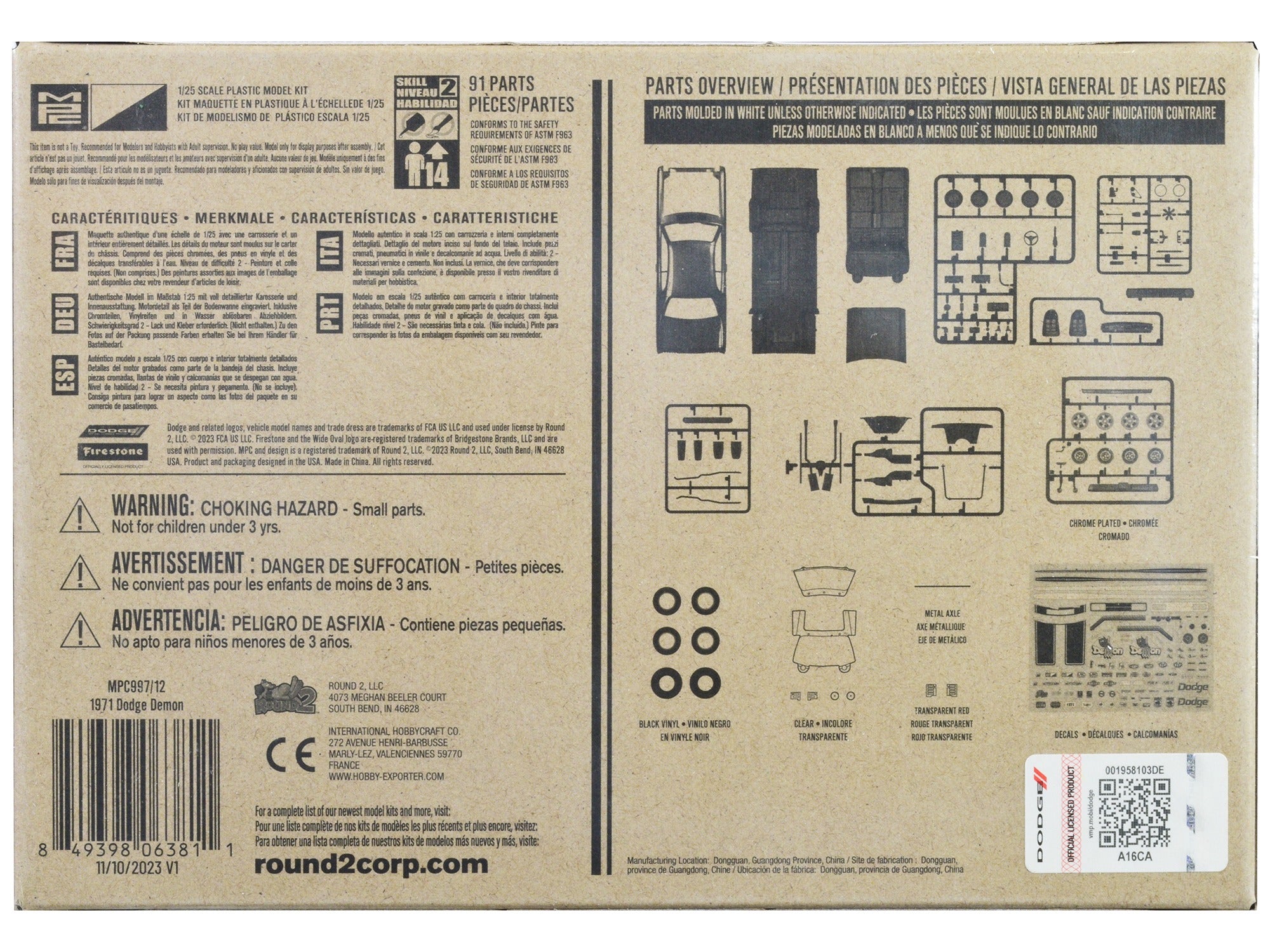 Skill 2 Model Kit 1971 Dodge Demon 1/25 Scale Model by MPC MPC