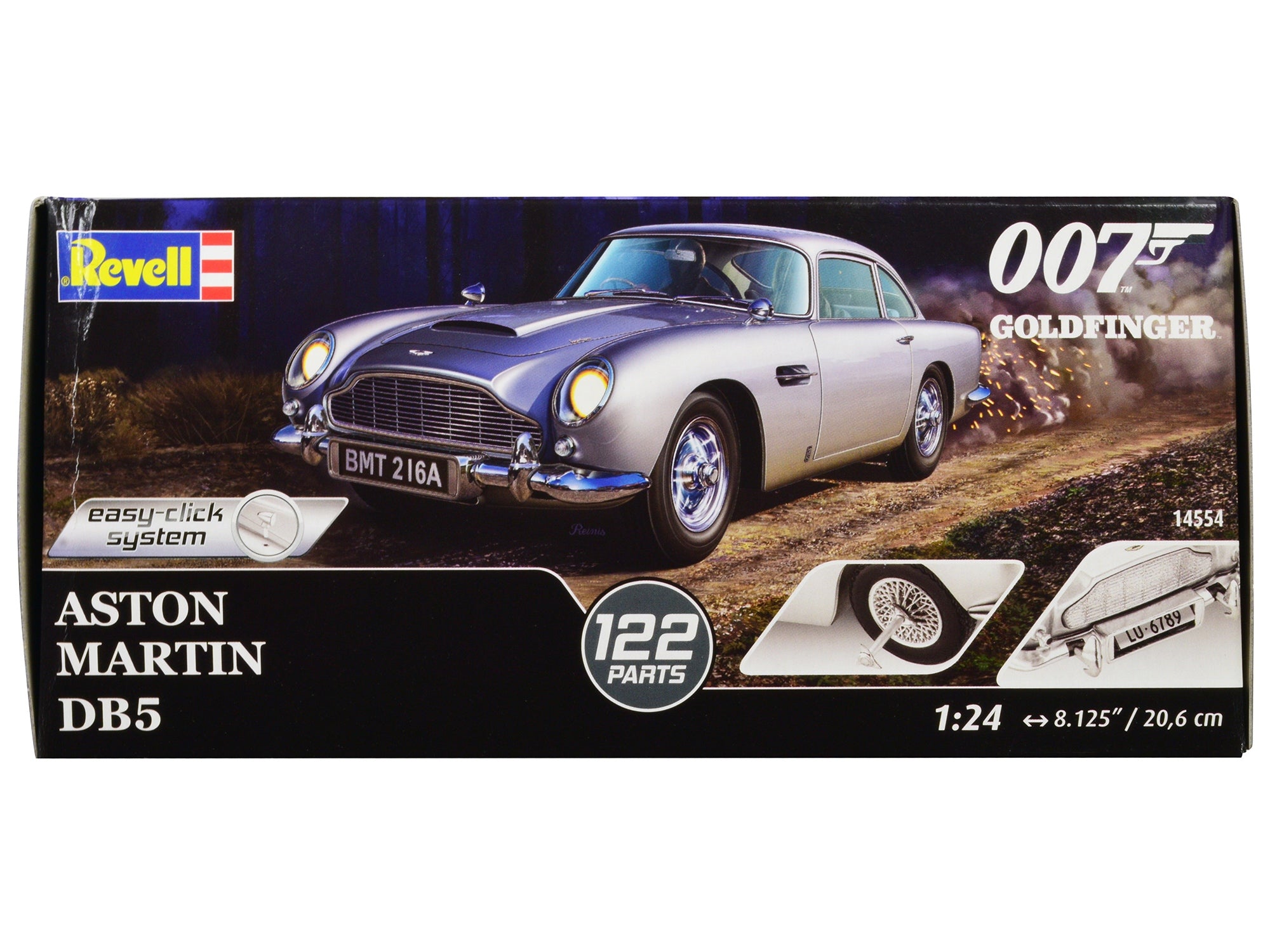 Level 2 Easy-Click Model Kit Aston Martin DB5 James Bond 007 "Goldfinger" (1964) Movie 1/24 Scale Model by Revell Revell