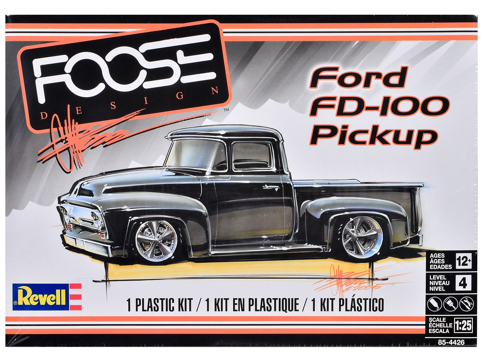 Level 4 Model Kit Ford FD-100 Pickup Truck "Foose" 1/25 Scale Model by Revell Revell