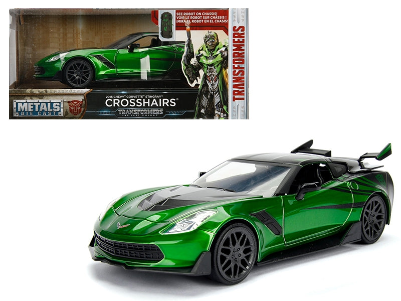 2016 Chevrolet Corvette Crosshairs Green From "Transformers" Movie 1/24 Diecast Model Car by Jada Metals Jada