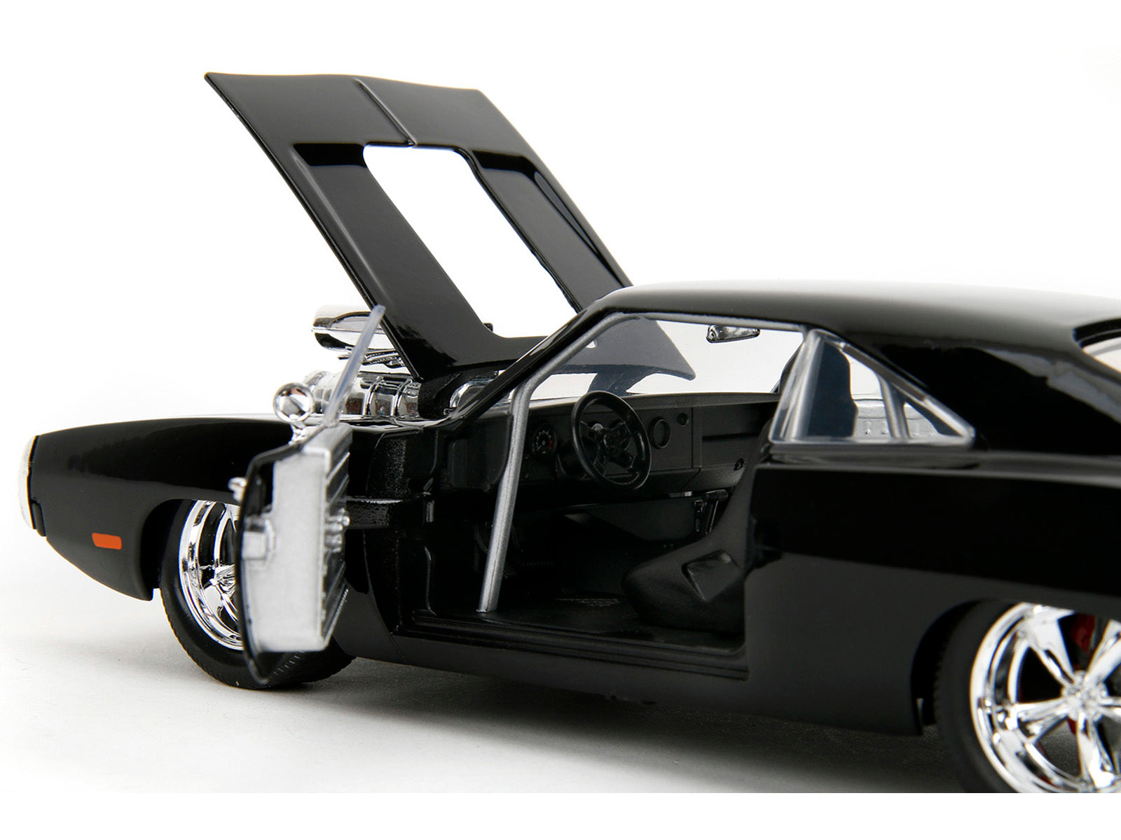 1970 Dodge Charger Black with Race Interior "Fast & Furious" Movie 1/24 Diecast Model Car by Jada Jada