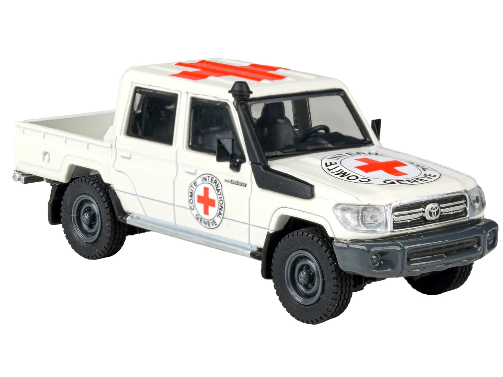 2014 Toyota Land Cruiser LC 79 Pickup Truck White "International Red Cross" 1/64 Diecast Model Car by Paragon Models Paragon