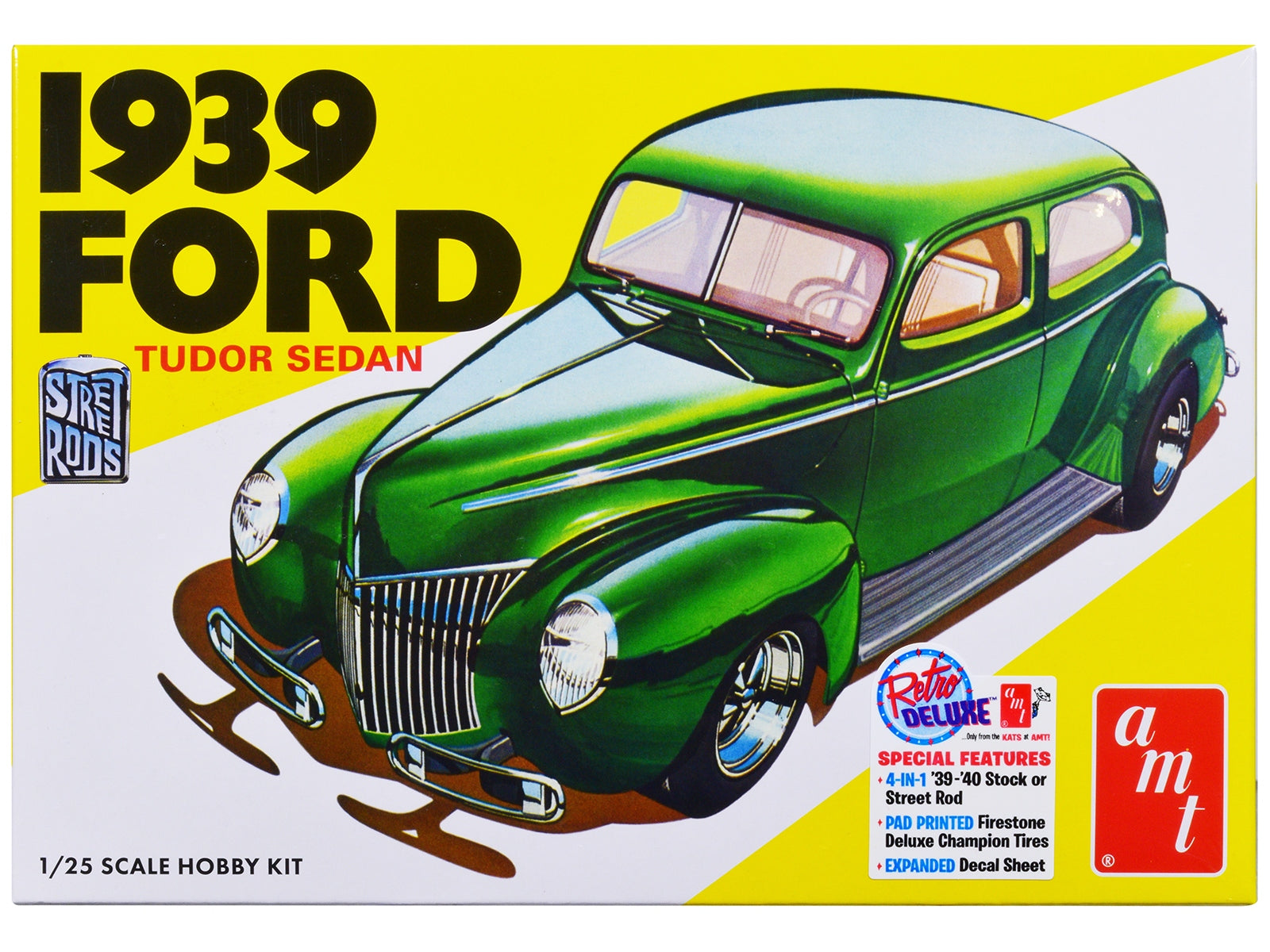 Skill 2 Model Kit 1939 Ford Tudor Sedan "Street Rod" Series 1/25 Scale Model by AMT AMT