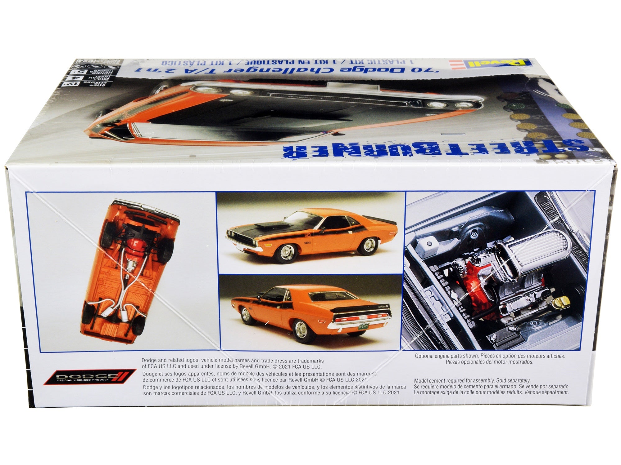 Level 4 Model Kit 1970 Dodge Challenger T/A "Streetburner" 2-in-1 Kit 1/24 Scale Model by Revell Revell