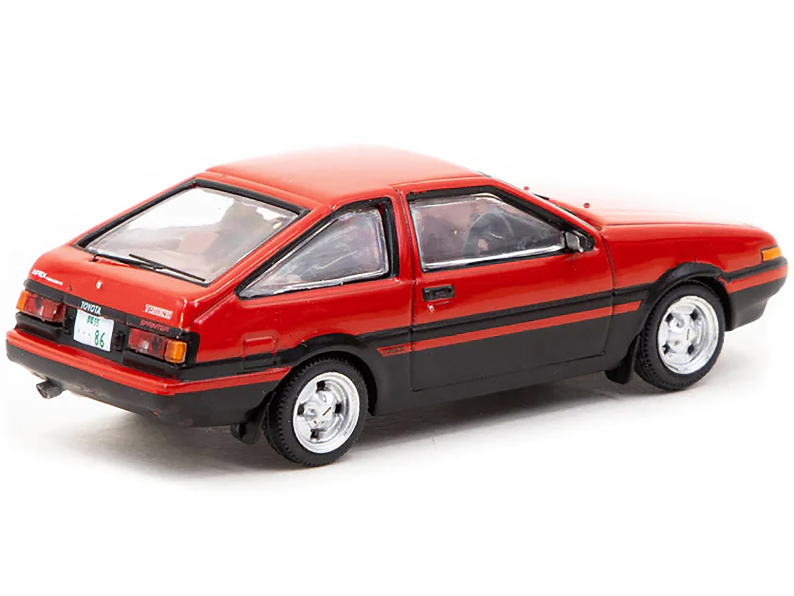 Toyota Sprinter Trueno (AE86) RHD (Right Hand Drive) Red and Black with Red Interior "J Collection" Series 1/64 Diecast Model by Tarmac Works Tarmac Works