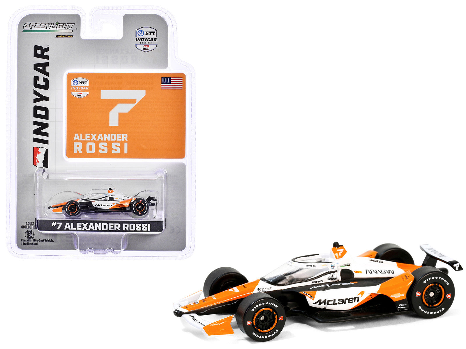 Dallara IndyCar #7 Alexander Rossi "Arrow" Arrow McLaren "NTT IndyCar Series" (2024) 1/64 Diecast Model Car by Greenlight Greenlight