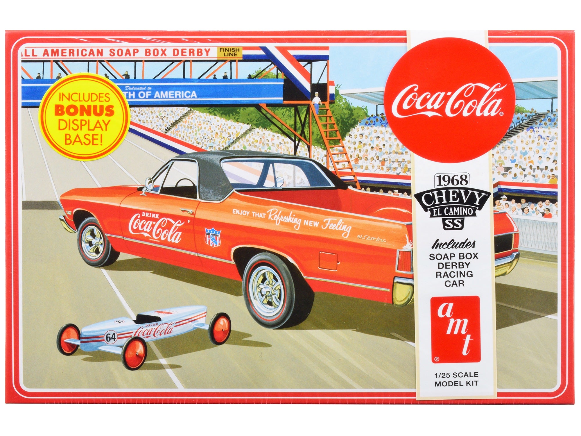 Skill 3 Model Kit 1968 Chevrolet El Camino SS and Soap Box Derby Racing Car 2 in 1 Kit "Coca-Cola" 1/25 Scale Model Car by AMT AMT