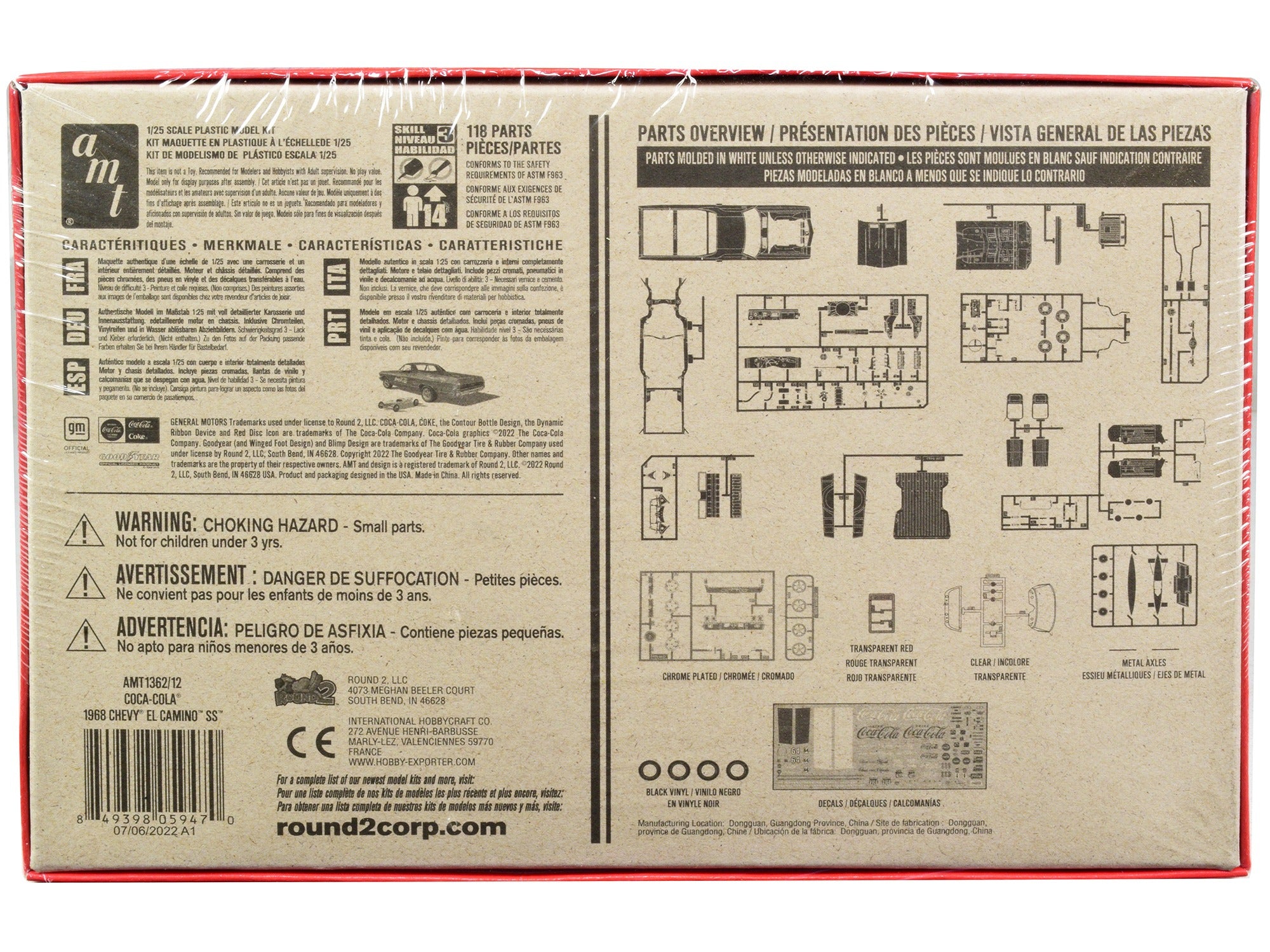 Skill 3 Model Kit 1968 Chevrolet El Camino SS and Soap Box Derby Racing Car 2 in 1 Kit "Coca-Cola" 1/25 Scale Model Car by AMT AMT