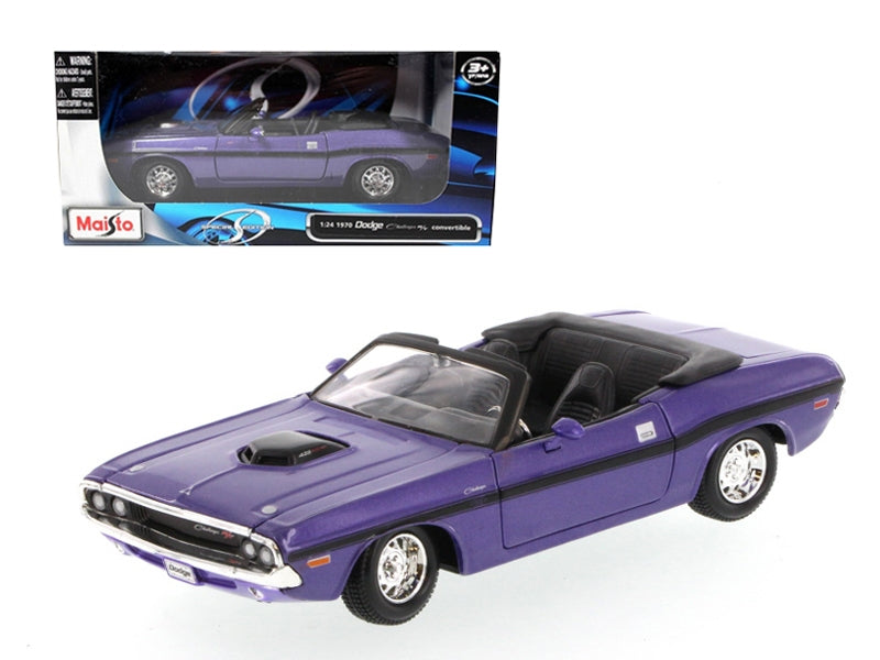 1970 Dodge Challenger R/T Convertible Purple 1/24 Diecast Model Car by Maisto Maisto