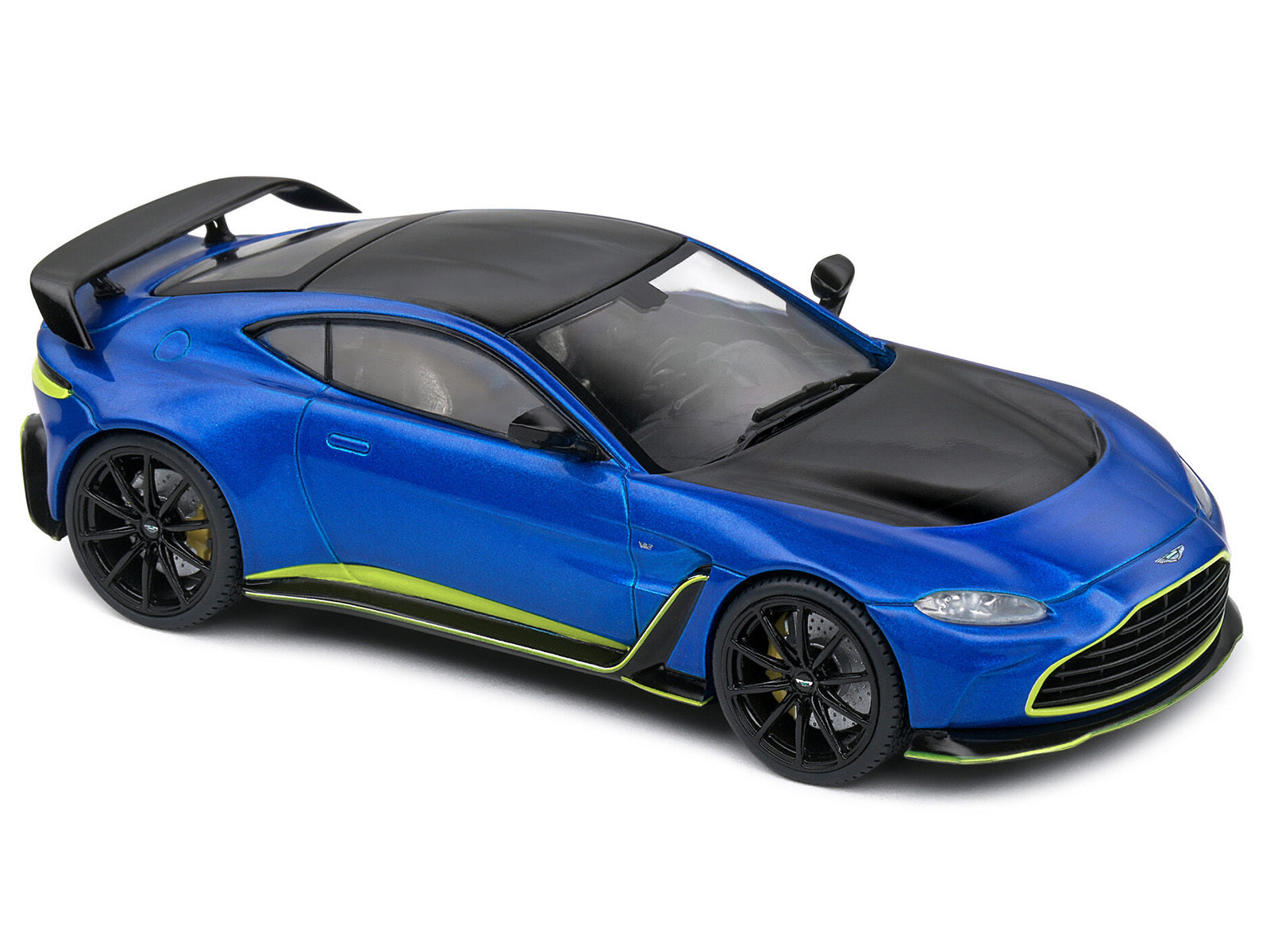 Aston Martin V12 Vantage Blue Metallic with Black Hood and Top 1/43 Diecast Model Car by Solido Solido