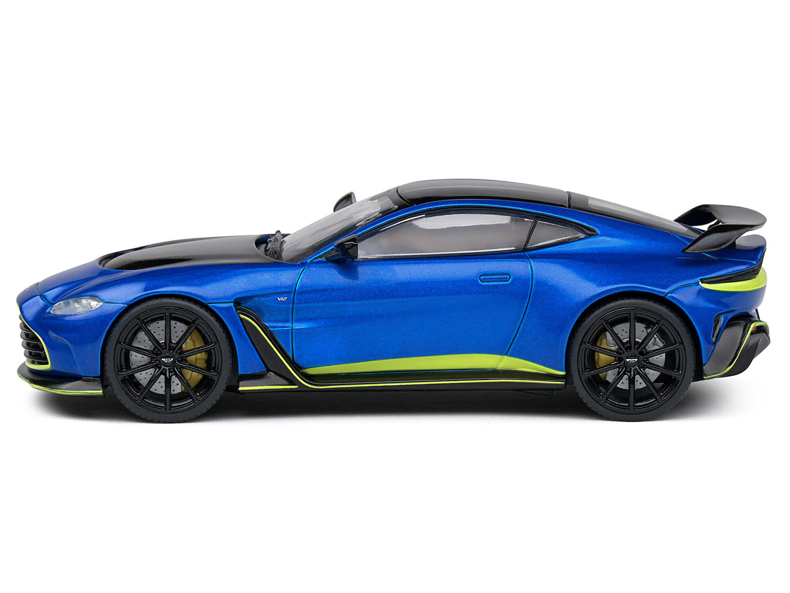 Aston Martin V12 Vantage Blue Metallic with Black Hood and Top 1/43 Diecast Model Car by Solido Solido