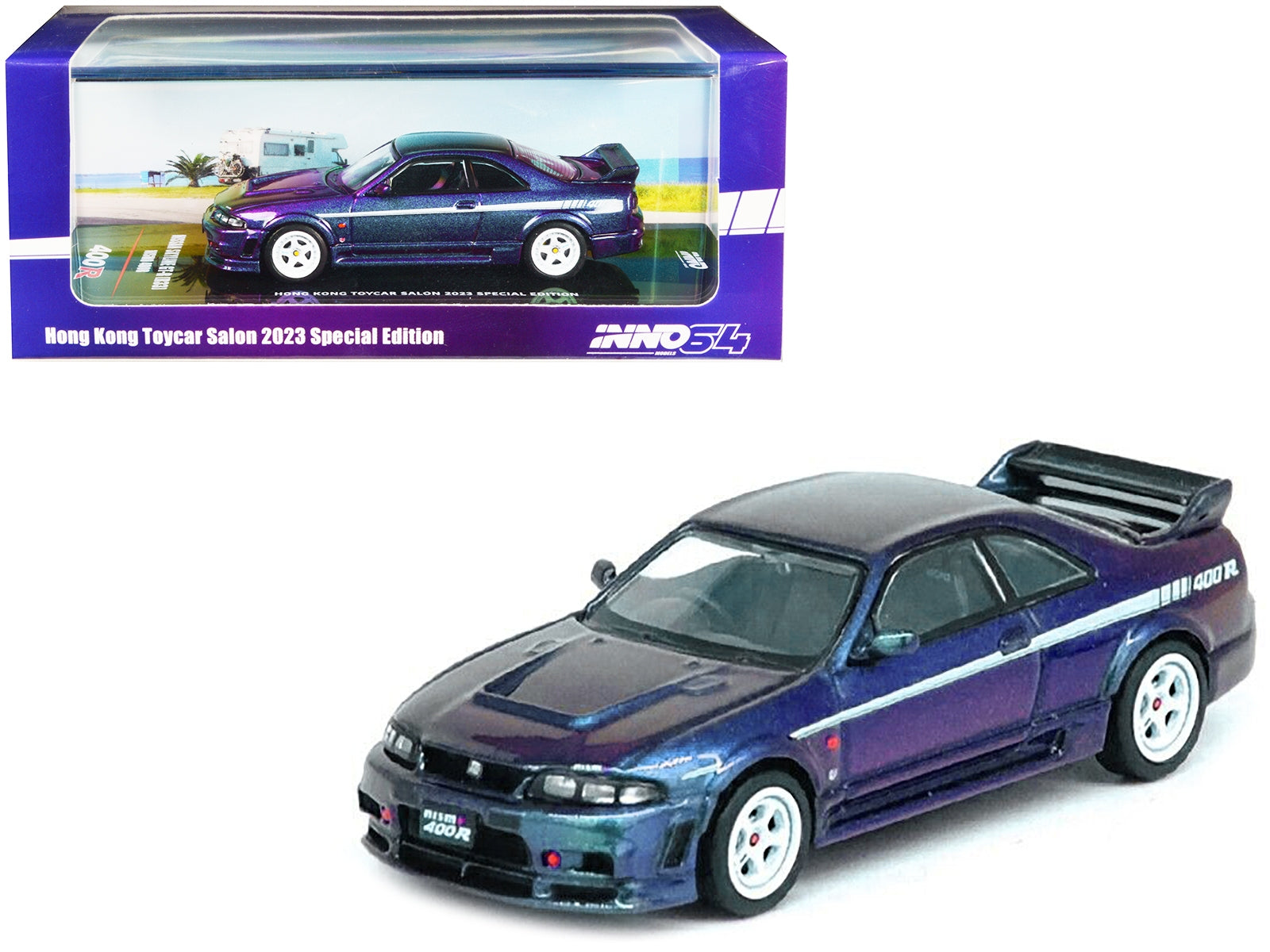 Nissan Skyline GT-R (R33) Nismo 400R RHD (Right Hand Drive) Midnight Purple II Metallic "Hong Kong Toycar Salon 2023 Special Edition" 1/64 Diecast Model Car by Inno Models Inno Models