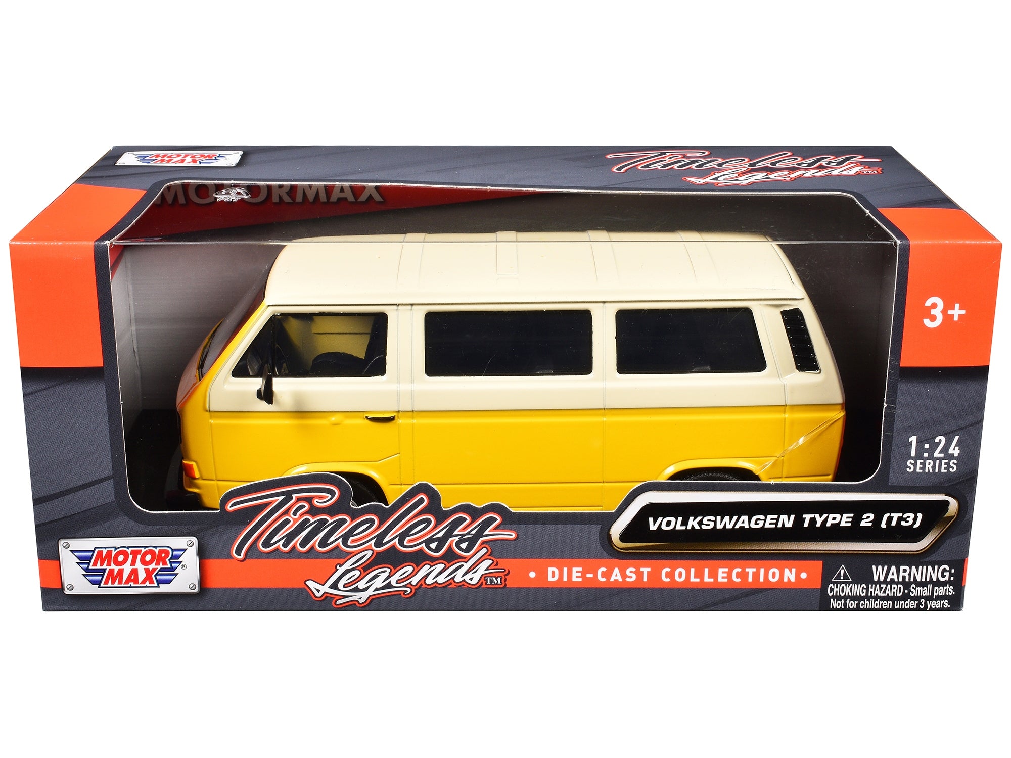 Volkswagen Type 2 (T3) Van Yellow and Beige "Timeless Legends" Series 1/24 Diecast Model Car by Motormax Motormax