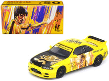 Load image into Gallery viewer, Nissan Skyline GT-R (R33) RHD (Right Hand Drive) Yellow with Black Hood &quot;Bruce Lee Legacy 50 Year Anniversary&quot; 1/64 Diecast Model Car by Inno Models Inno Models
