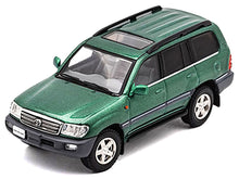 Load image into Gallery viewer, Toyota Land Cruiser 100 Green Metallic with Roof Rack 1/64 Diecast Model Car by GCD GCD
