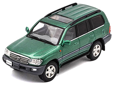 Toyota Land Cruiser 100 Green Metallic with Roof Rack 1/64 Diecast Model Car by GCD GCD