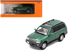 Load image into Gallery viewer, Toyota Land Cruiser 100 Green Metallic with Roof Rack 1/64 Diecast Model Car by GCD GCD
