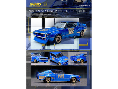 Nissan Skyline 2000 GT-R (KPGC110) RHD (Right Hand Drive) #73 Blue Metallic 