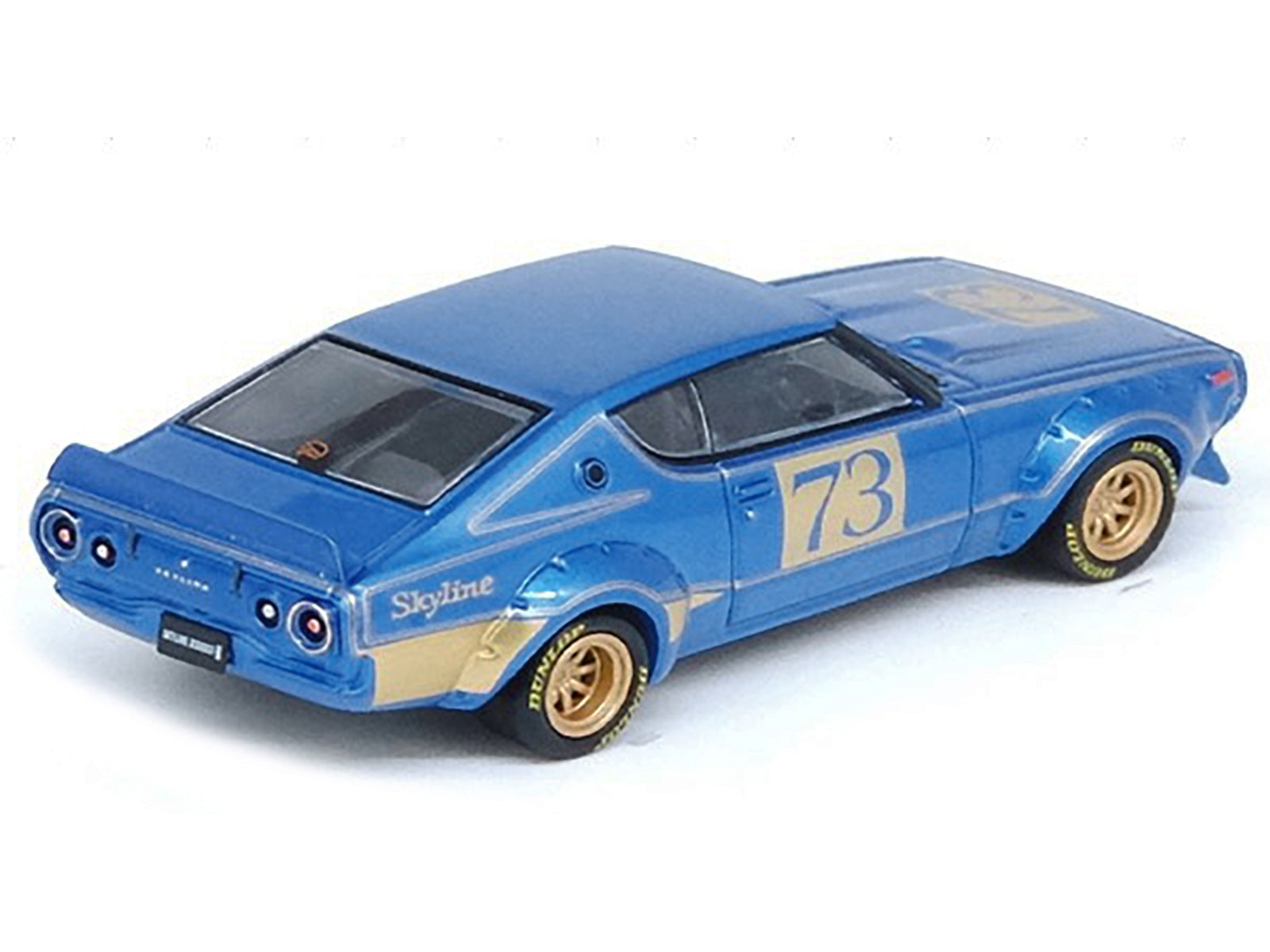 Nissan Skyline 2000 GT-R (KPGC110) RHD (Right Hand Drive) #73 Blue Metallic "Racing Concept" 1/64 Diecast Model Car by Inno Models Inno Models