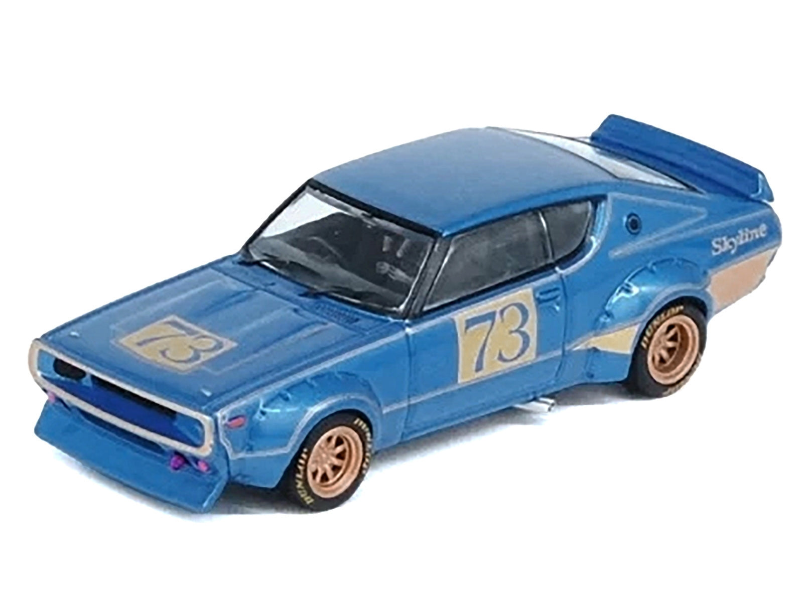 Nissan Skyline 2000 GT-R (KPGC110) RHD (Right Hand Drive) #73 Blue Metallic "Racing Concept" 1/64 Diecast Model Car by Inno Models Inno Models