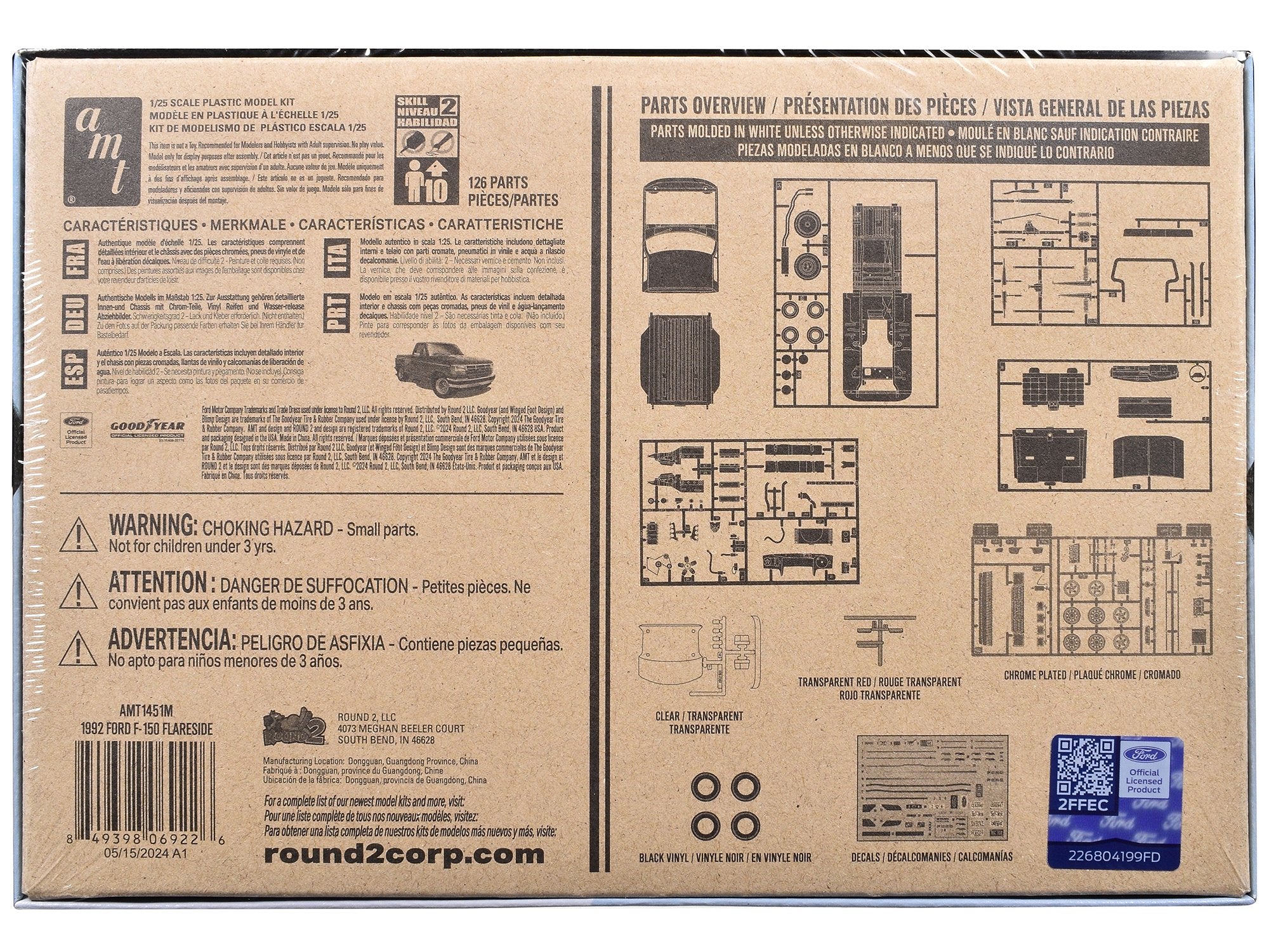 Skill 2 Model Kit 1992 Ford F-150 Flare Side Pickup Truck 1/25 Scale Model by AMT AMT