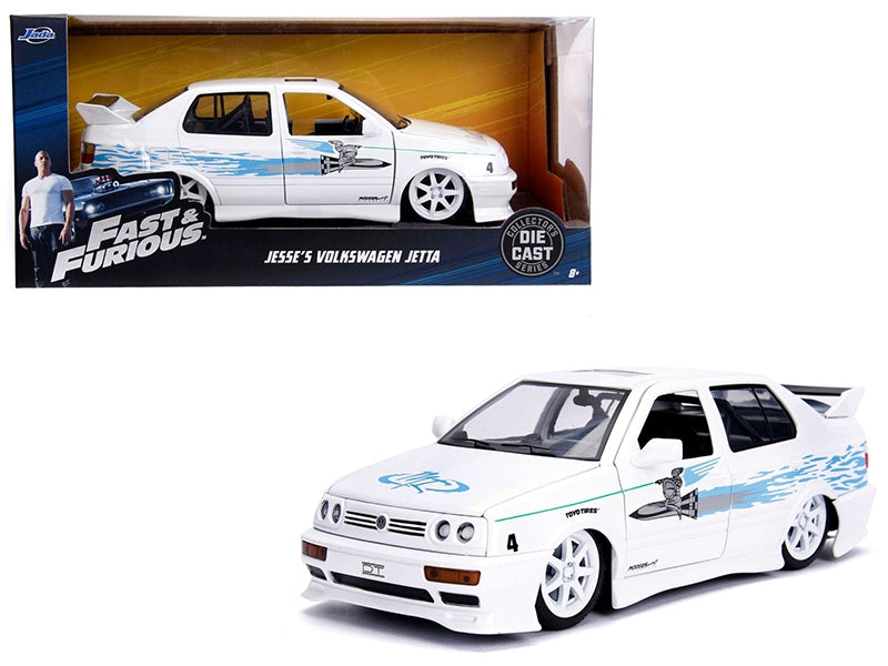 Jesse's Volkswagen Jetta White with Graphics "Fast & Furious" Movie 1/24 Diecast Model Car by Jada Jada