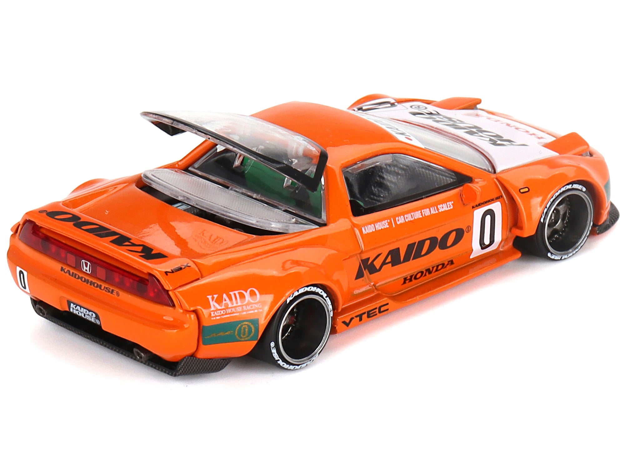 Honda NSX Kaido Racing V1 Orange with White Hood (Designed by Jun Imai) "Kaido House" Special 1/64 Diecast Model Car by Mini GT True Scale Miniatures