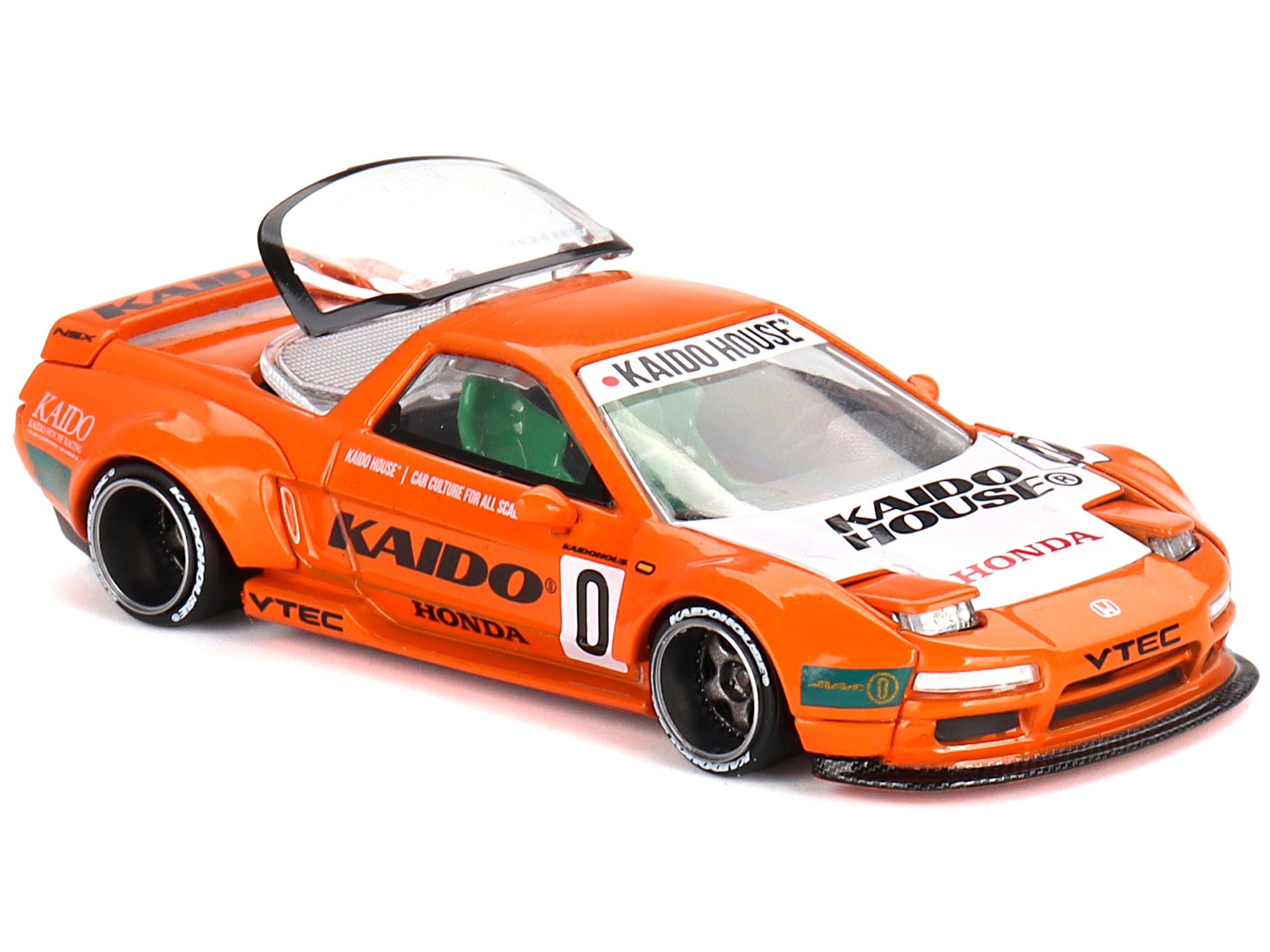 Honda NSX Kaido Racing V1 Orange with White Hood (Designed by Jun Imai) "Kaido House" Special 1/64 Diecast Model Car by Mini GT True Scale Miniatures