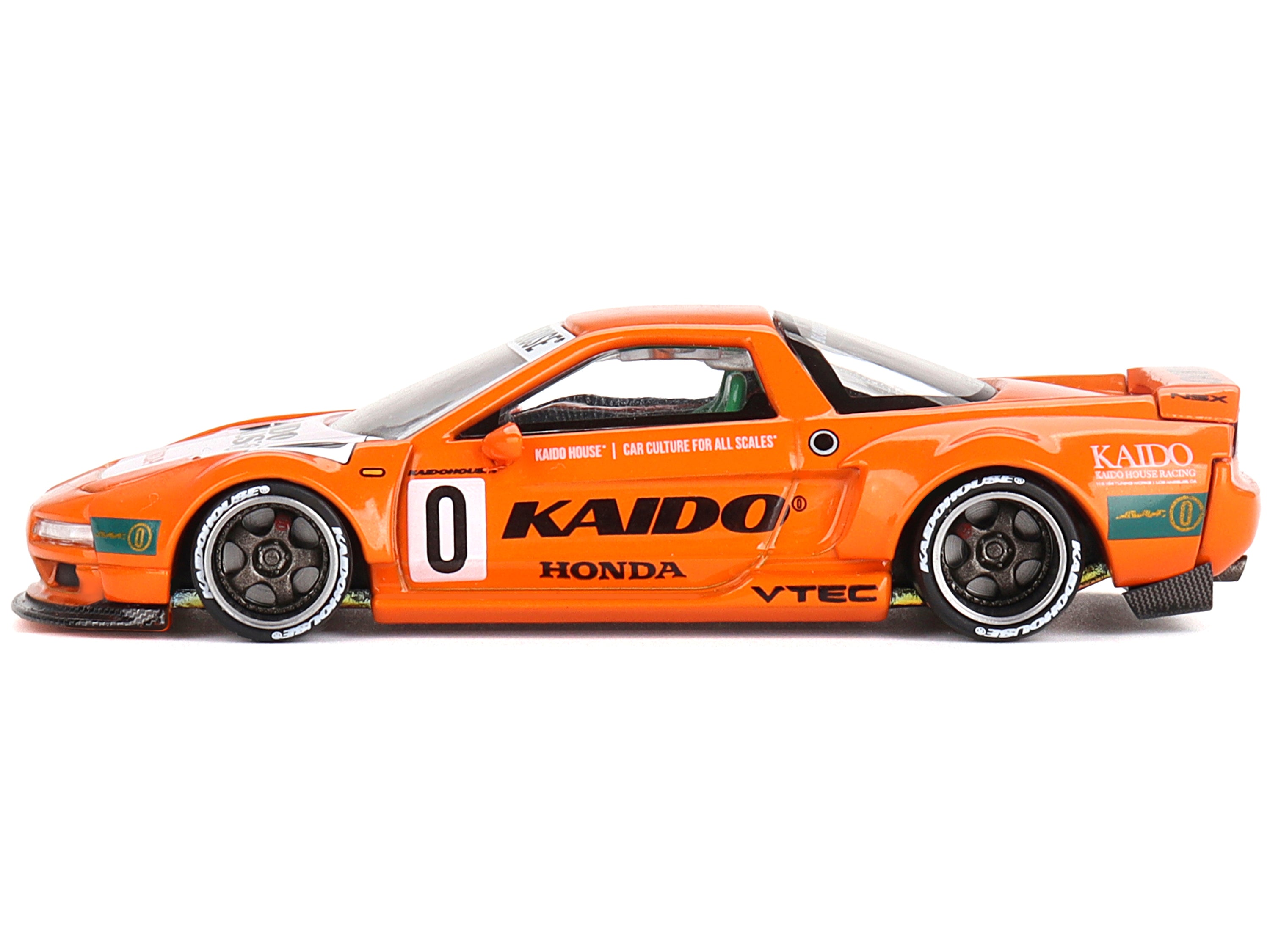 Honda NSX Kaido Racing V1 Orange with White Hood (Designed by Jun Imai) "Kaido House" Special 1/64 Diecast Model Car by Mini GT True Scale Miniatures