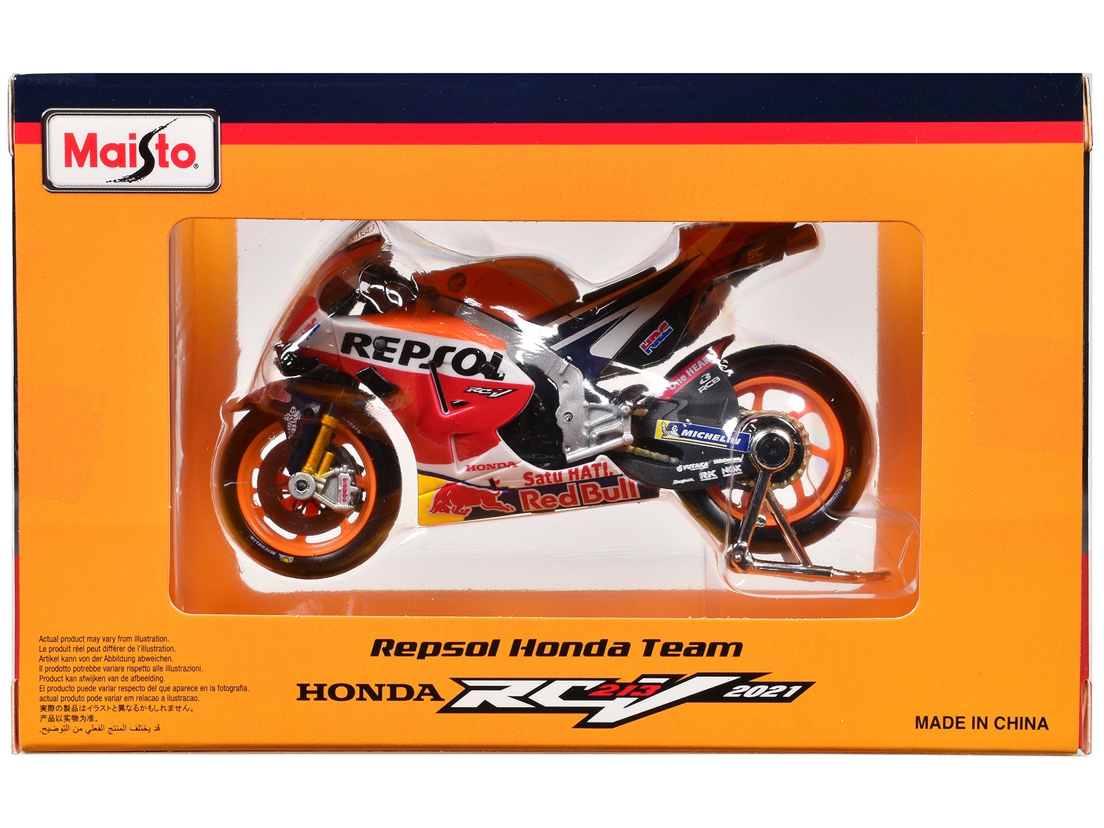 Honda RC213V #44 Pol Espargaro and #93 Marc Marquez "Repsol Honda Team" "MotoGP World Championship" (2021) Set of 2 Motorcycles 1/18 Diecast Models by Maisto Maisto