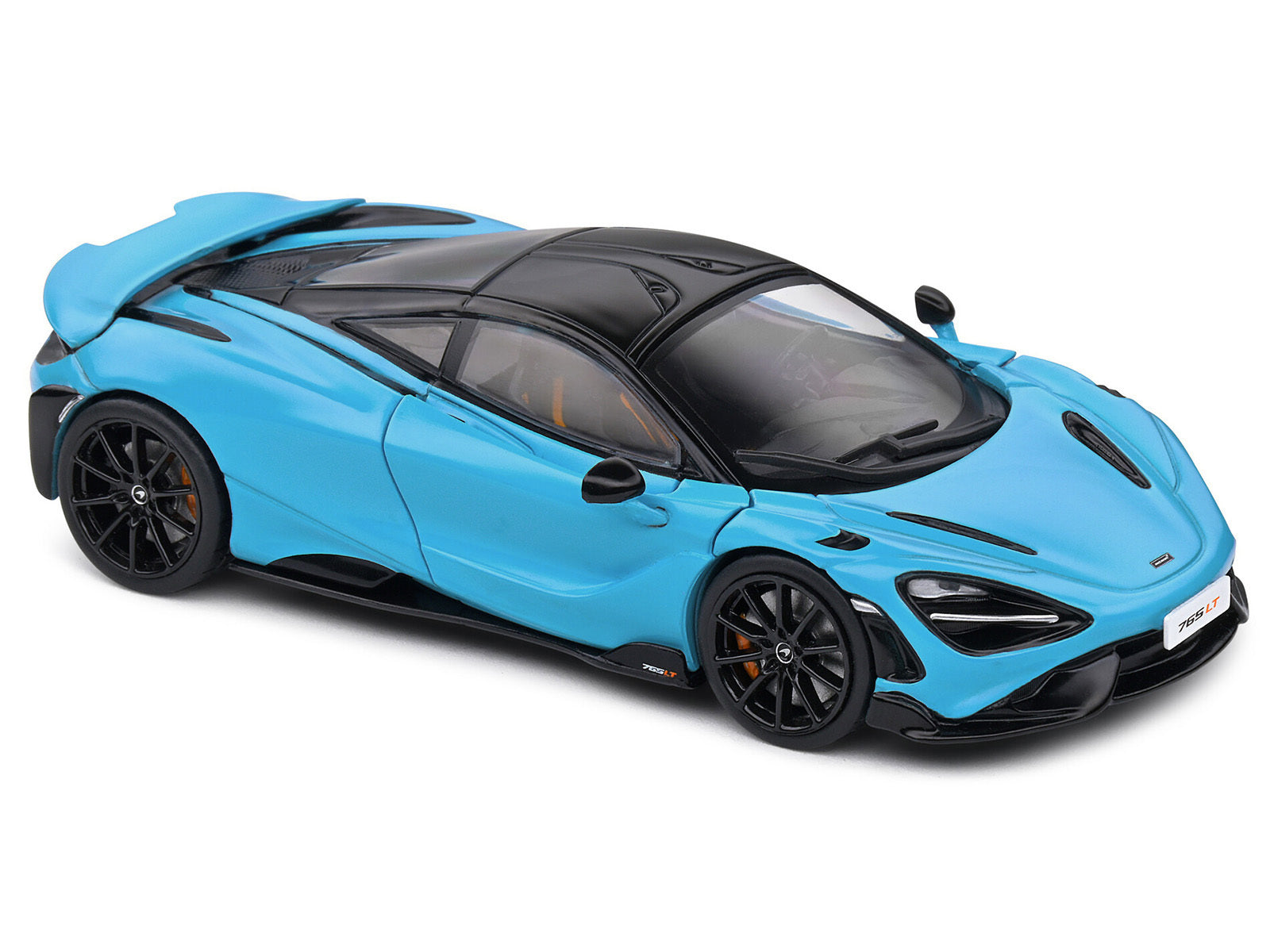 2020 McLaren 765 LT Curacao Blue with Black Top 1/43 Diecast Model Car by Solido Solido