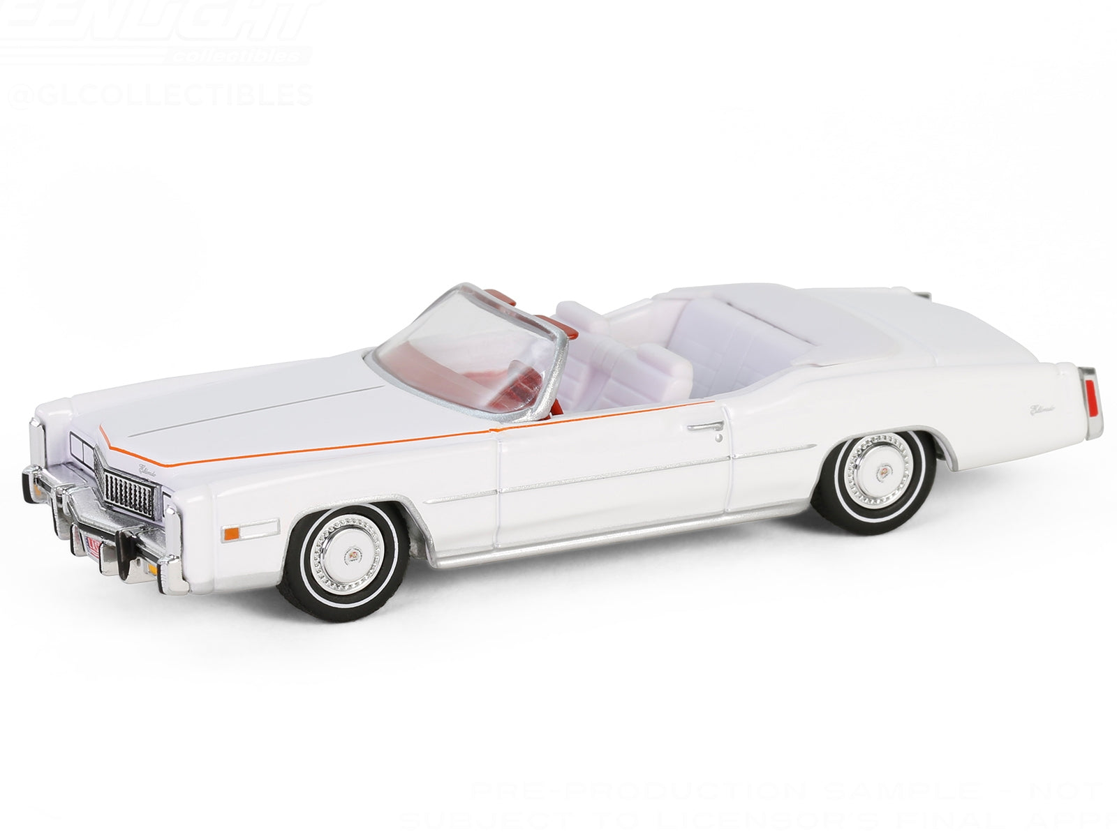 1976 Cadillac Eldorado Convertible White with Red and Blue Stripes "The End of an Era 1916-1976" "Hobby Exclusive" Series 1/64 Diecast Model Car by Greenlight Greenlight