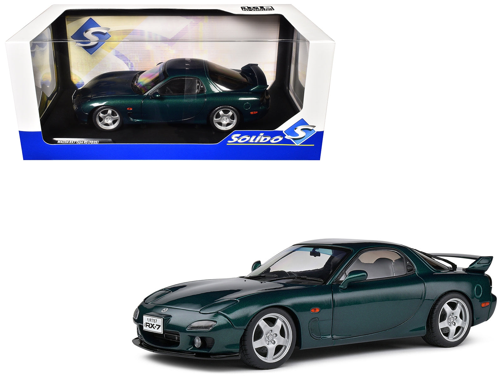 1994 Mazda RX7 Type RS (FD3S) RHD (Right Hand Drive) Montego Blue Mica 1/18 Diecast Model Car by Solido Solido