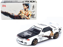 Load image into Gallery viewer, Nissan Skyline GT-R (R32) RHD (Right Hand Drive) White with Black Hood &quot;Bruce Lee Legacy 50 Year Anniversary&quot; 1/64 Diecast Model Car by Inno Models Inno Models
