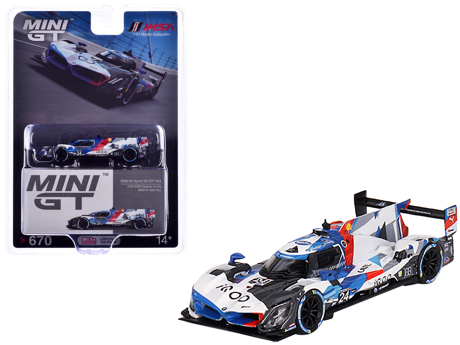 BMW M Hybrid V8 GTP #24 Philipp Eng - Augusto Farfus - Colton Herta - Marco Wittmann "BMW M Team RLL" "24 Hours of Daytona" (2023) Limited Edition to 4848 pieces Worldwide 1/64 Diecast Model Car by Mini GT Mini GT