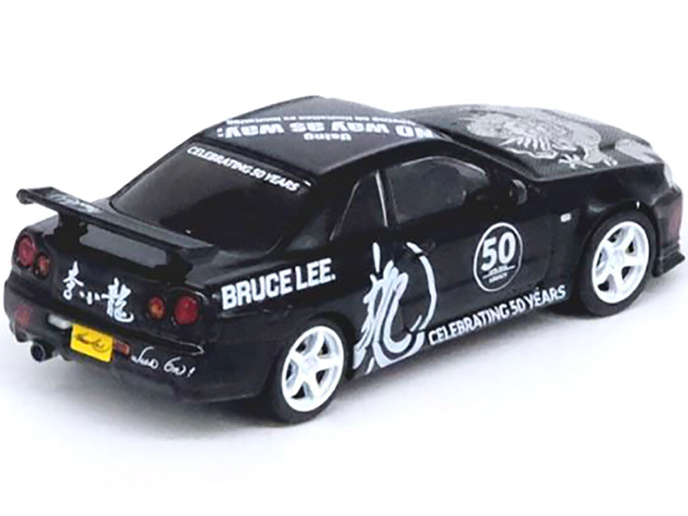 Nissan Skyline GT-R (R34) RHD (Right Hand Drive) Black "Bruce Lee Legacy 50 Year Anniversary" 1/64 Diecast Model Car by Inno Models Inno Models