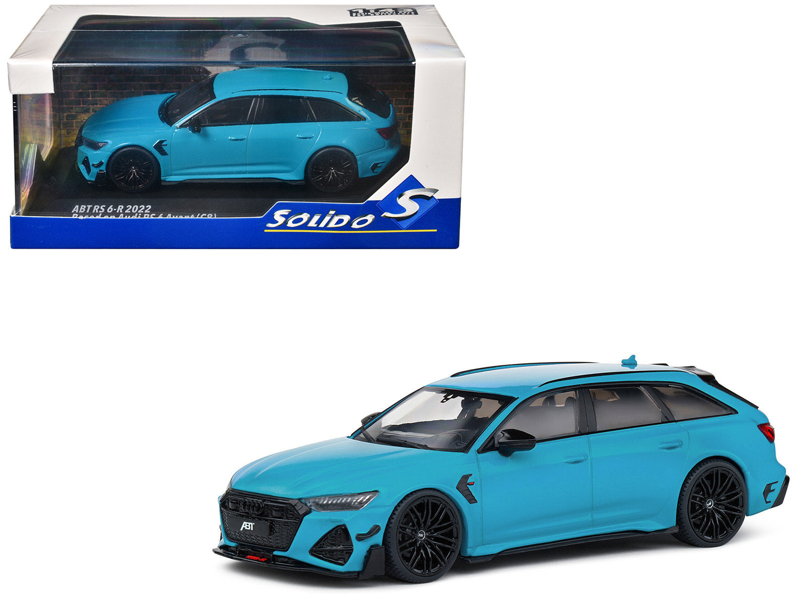 2022 Audi ABT RS 6-R Miami Blue 1/43 Diecast Model Car by Solido Solido