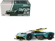 Load image into Gallery viewer, Aston Martin Valkyrie Green Metallic with Carbon Top 1/64 Diecast Model Car by Pop Race Pop Race
