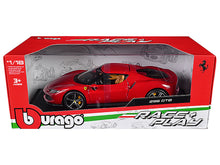 Load image into Gallery viewer, Ferrari 296 GTB Red &quot;Race + Play&quot; Series 1/18 Diecast Model Car by Bburago Bburago
