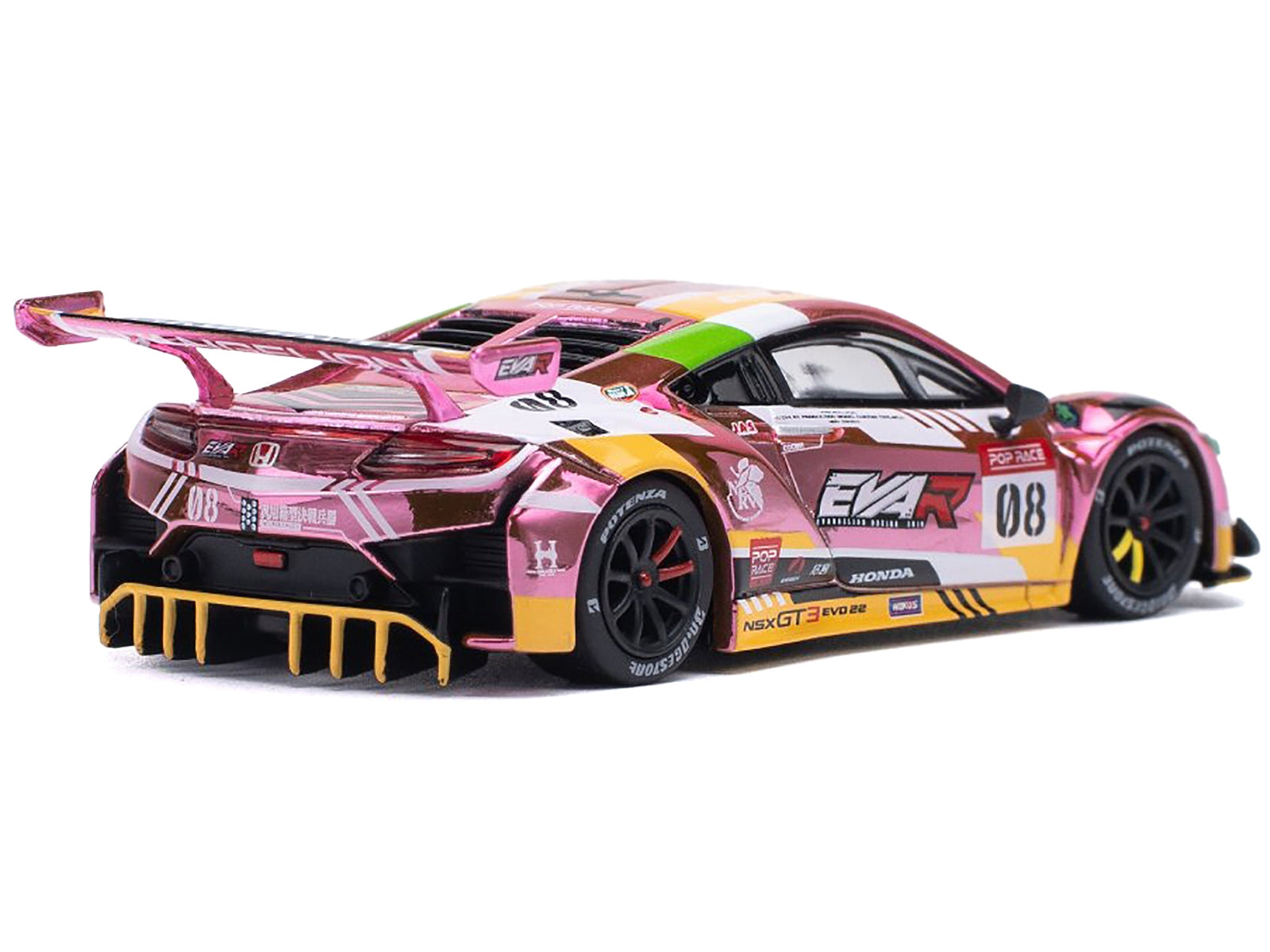 Honda NSX GT3 EVO22 #08 Pink with Graphics "EVA RT Production Model Custom Type-08" 1/64 Diecast Model Car by Pop Race Pop Race