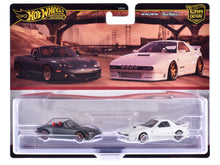 Load image into Gallery viewer, Mazda Mazdaspeed Miata Gray Metallic and Mazda RX7 FC Pandem White &quot;Car Culture&quot; Set of 2 Cars Diecast Model Cars by Hot Wheels Hotwheels
