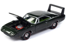 Load image into Gallery viewer, 1969 Dodge Charger Daytona Dark Green Metallic with Green Interior &quot;Mecum Auctions&quot; Pop Culture 2024 Release 1 1/64 Diecast Model Car by Johnny Lightning Johnny Lightning
