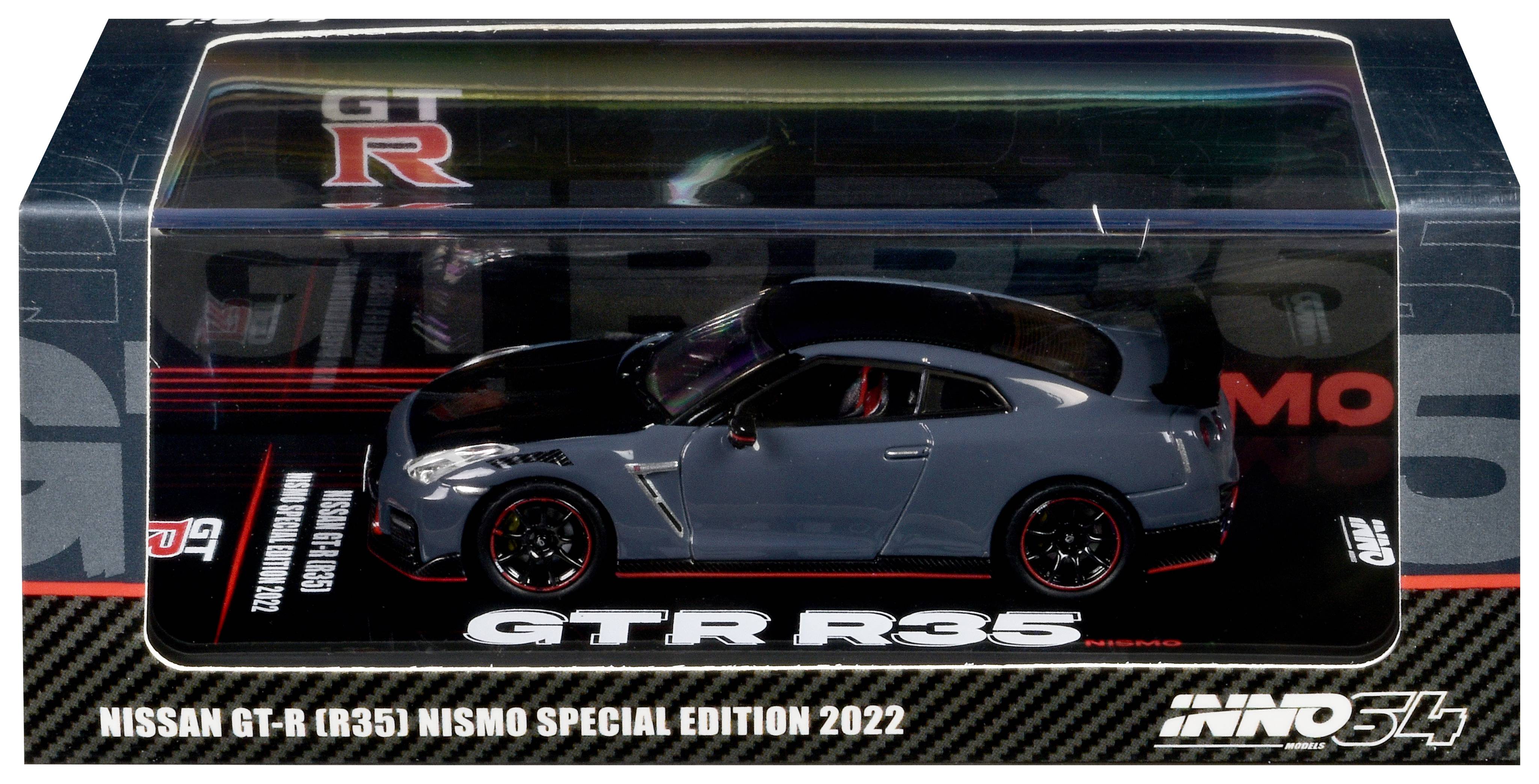 2022 Nissan GT-R (R35) Nismo Special Edition RHD (Right Hand Drive) Stealth Gray with Carbon Top and Hood 1/64 Diecast Model Car by Inno Models Inno Models