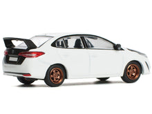 Load image into Gallery viewer, Toyota GR Vios White with Carbon Hood 1/64 Diecast Model Car by Pop Race Pop Race
