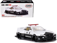 Load image into Gallery viewer, Nissan Skyline GT-R (R34) &quot;Kaido Works (V2 Aero)&quot; RHD (Right Hand Drive) Black and White &quot;Japan Police&quot; (Designed by Jun Imai) &quot;Kaido House&quot; Special 1/64 Diecast Model Car by Mini GT Mini GT
