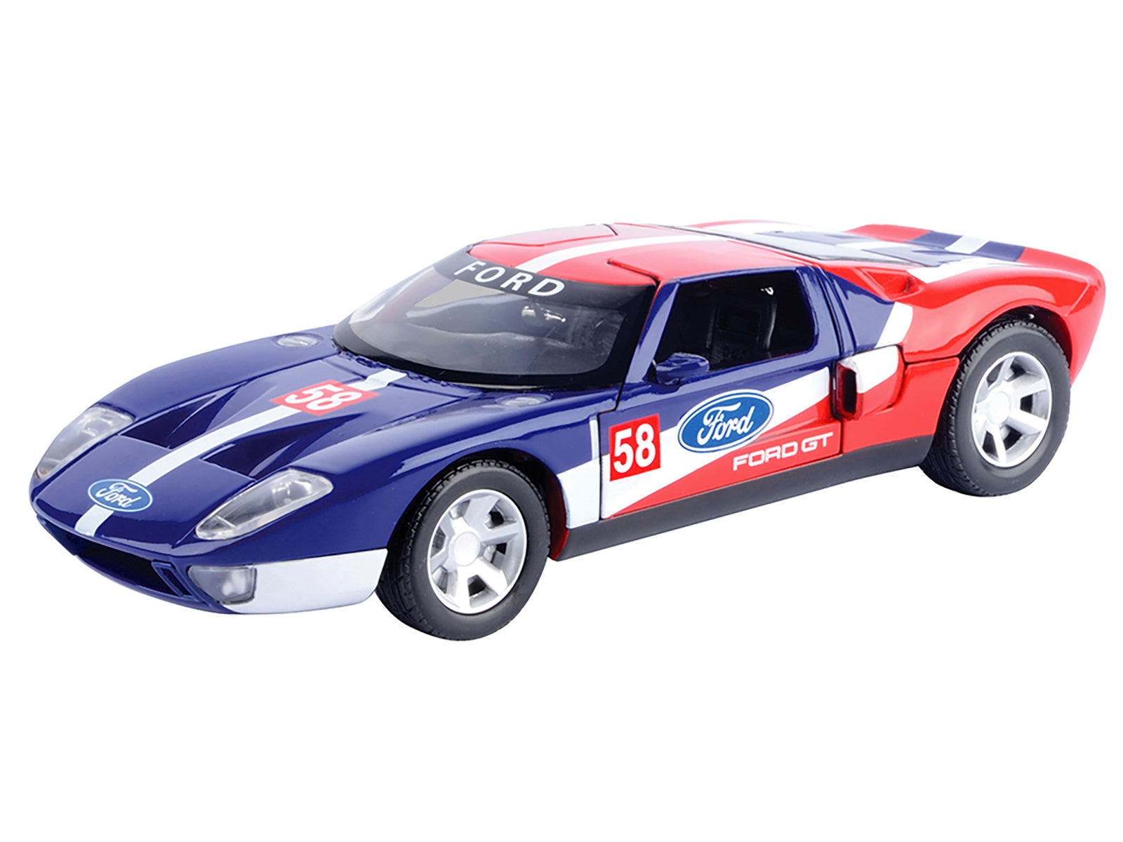 Ford GT Concept #58 Blue and Red with White Stripes "GT Racing" Series 1/24 Diecast Model Car by Motormax Motormax