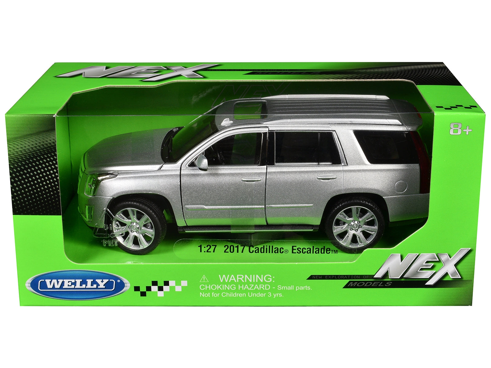 2017 Cadillac Escalade with Sunroof Silver Metallic 1/24-1/27 Diecast Model Car by Welly Welly