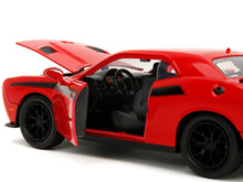 Load image into Gallery viewer, 2015 Dodge Challenger Red with Black Stripes and Glenn Diecast Figure &quot;The Walking Dead&quot; (2010-2022) TV Series &quot;Hollywood Rides&quot; Series 1/24 Diecast Model Car by Jada Jada
