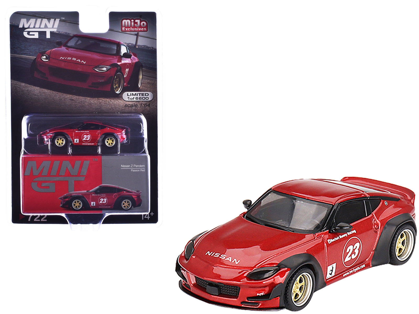 Nissan Z "Pandem" #23 Passion Red Metallic Limited Edition to 6600 pieces Worldwide 1/64 Diecast Model Car by Mini GT Mini GT